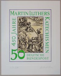 Martin Luther, Katechismus, Lucas Cranach, FDC, Erstagsbrief, Martin Luthers Katechismus, Michel 1016, Martin Luther, Luther Briefmarken