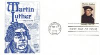 USA Michel-Katalog Nr.: 2065, Martin Luther, FDC, ETB, Martin Luther, Luther Briefmarke, 500 Jahre Martin Luther