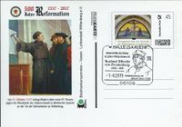 Halle - Kardinal Albrecht von Brandenburg Stempel-Nr. 10 108, Luther Briefmarken, Martin Luther