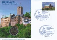 Th&uuml;ringen, Wartburg Bibel&uuml;bersetzung, Olaf Stoy, Rabenau (Motivseite), Luc Luycx (Wertseite], Martin Luther, Luther-Briefmarken