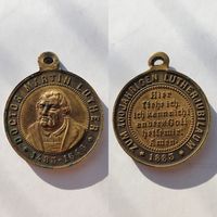 LUTHER 1883 TRAGBARE MEDAILLE 400. GEBURTSTAG DR: MARTIN LUTHER ORIGINALHENKEL