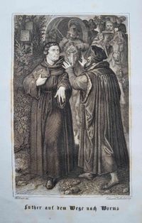 Luther, Stahlstich, Worms, Eduard SCHULER, Stra&szlig;burg, Karlsruhe; Melanchthon