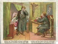 Sammelbilder Martin Luther, &quot;Dr. Martin Luther&#039;s Leben u. Wirken in farbigen Bildern dargest.&quot;.