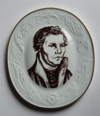 Meissen Porzellan Wand-Zierteller Martin Luther