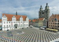 Lutherstadt Wittenberg - Lutherdenkmal; Ottmar H&ouml;rl; Postkarte Lutherdenkmal, Lutherdenkmal, Luther Briefmarken, Martin Luther, Luther-Denkm&auml;ler, Lutherdenkm&auml;ler, Martin Luther Denkmal