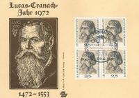 Caranach 1972, Sauer, Michel-Nr. 718, Lucas Cranach der &Auml;ltere, Luther Briefmarken; Lucas Cranach d. &Auml;. (Portrait von D&uuml;rer),