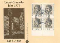 Caranach 1972, Sauer, Michel-Nr. 718, Lucas Cranach der &Auml;ltere, Luther Briefmarken; Lucas Cranach d. &Auml;. (Portrait von D&uuml;rer),